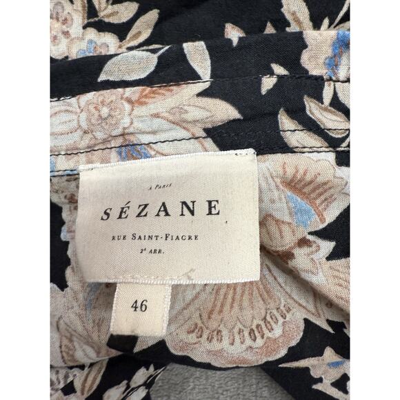 Sezane Floral Matching Set Blouse + Skirt 46 / US 12 100% Cotton & Viscose - Picture 11 of 14
